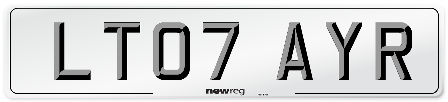 LT07 AYR Number Plate from New Reg